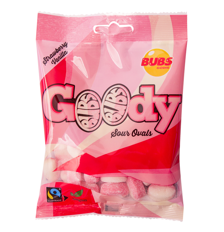 Bubs Goody Sour Ovals Strawberry Vanilla